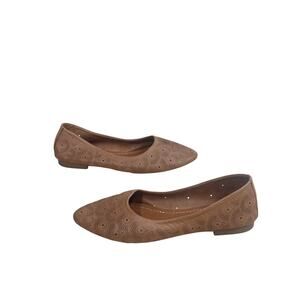 Easy Street Cosmic Tan Perforated Slip on Ballet Flats size 40 euro
